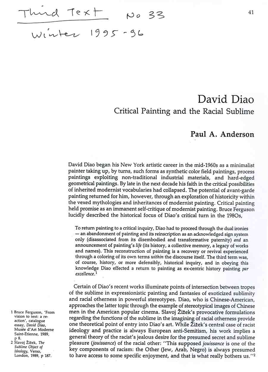 Diao David Selected Document Artasiamerica A Digital Archive For Asian Asian American Contemporary Art History