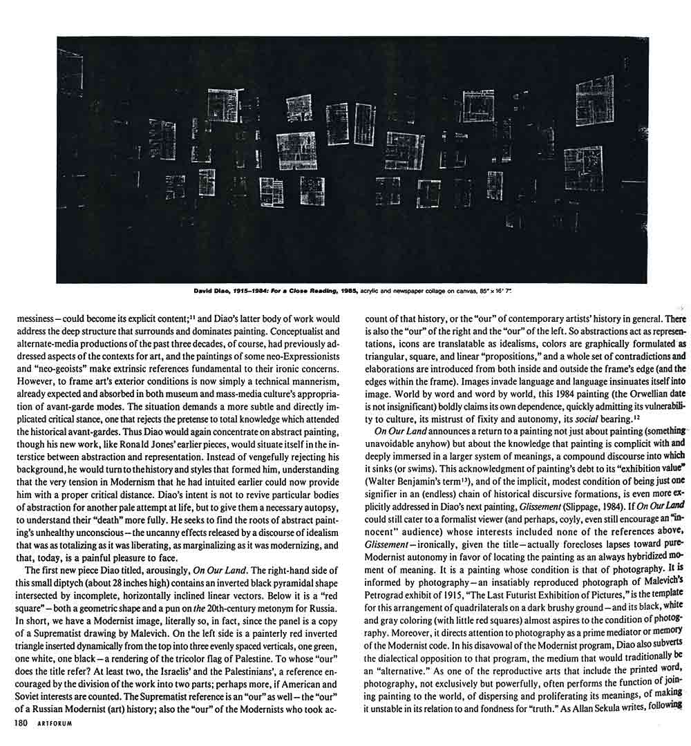 Modernism's Many Lives: David Diao, article, pg 3
