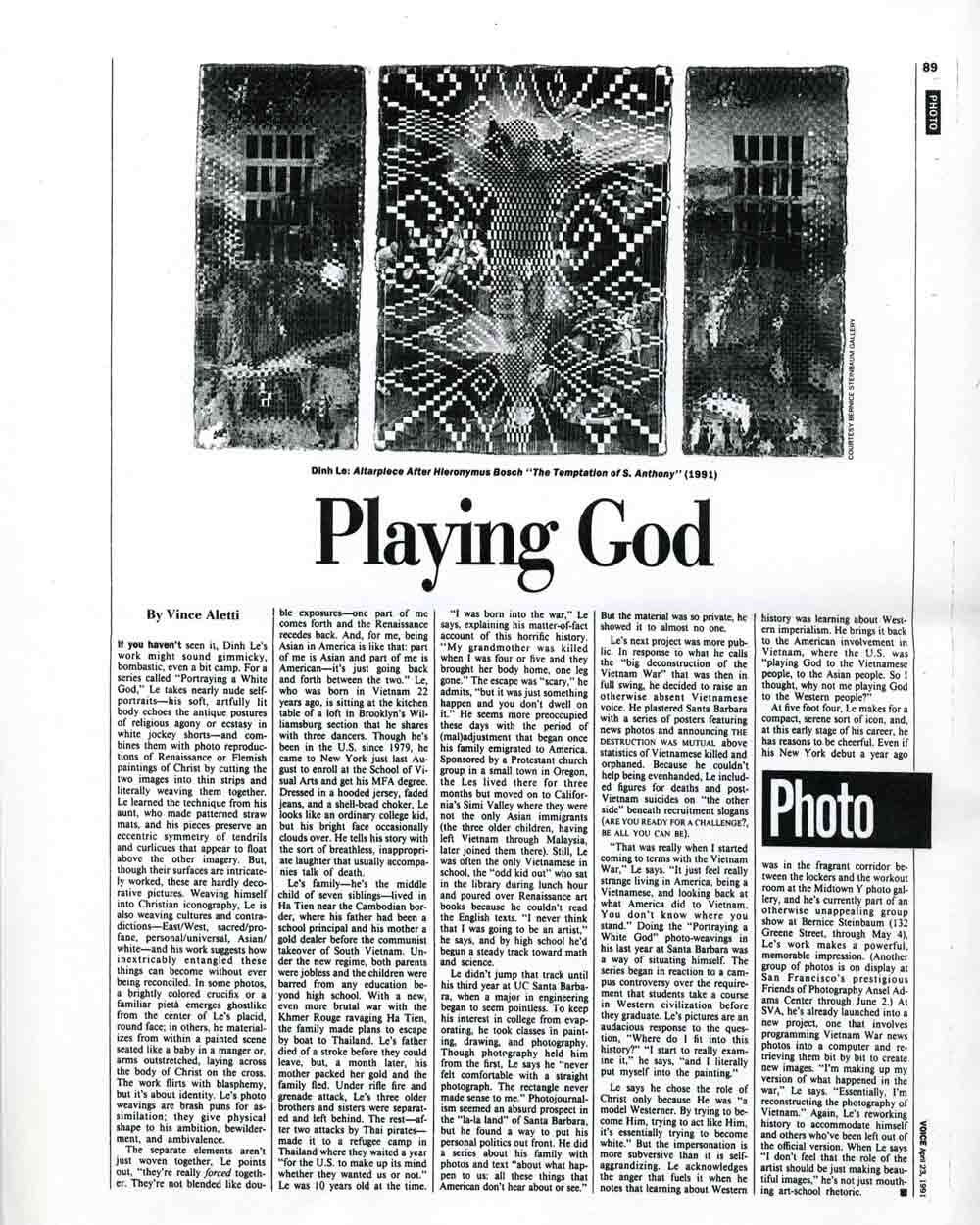 Playing God article