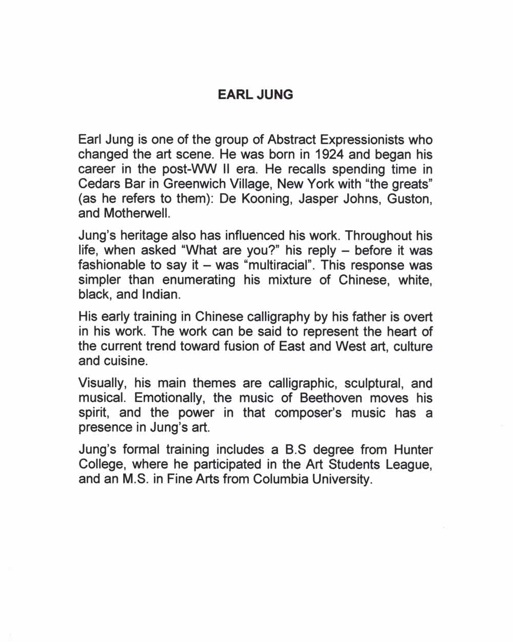 Earl Jung's Biography