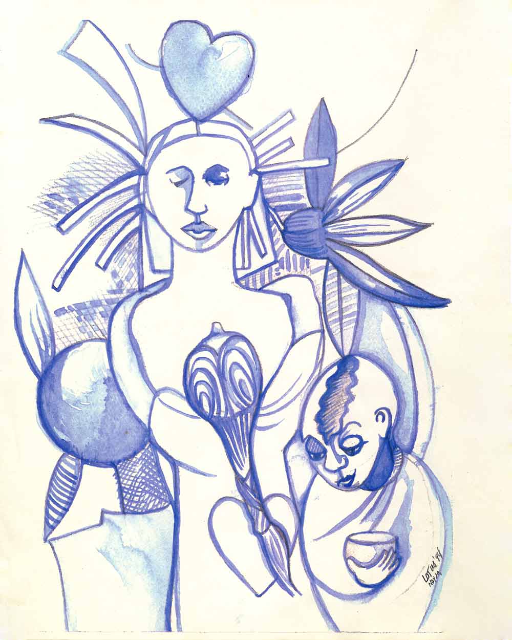 Drawing by Lotus Do Brooks
