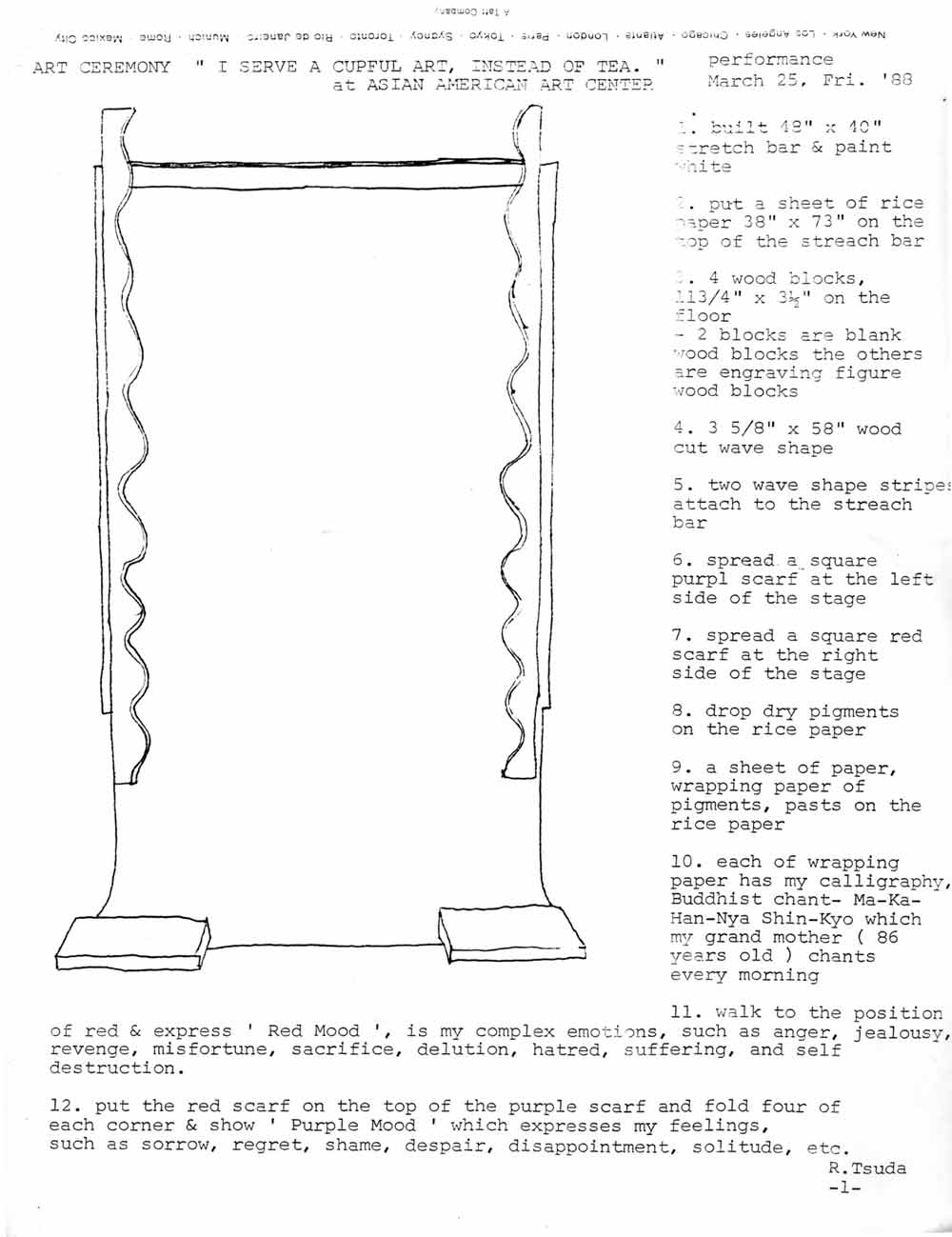 Rumiko Tsuda production notes, pg 1