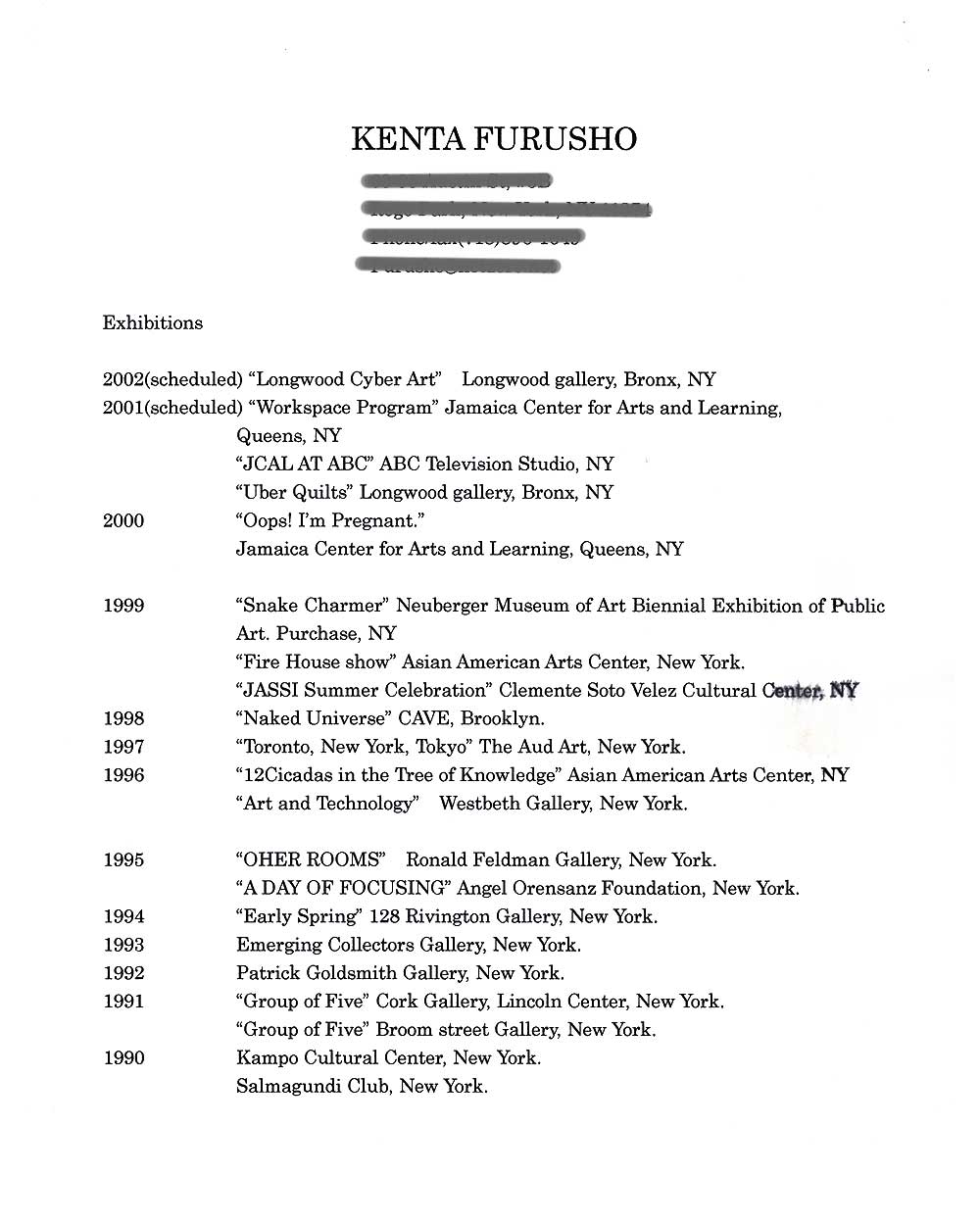artists resumes artists resumes