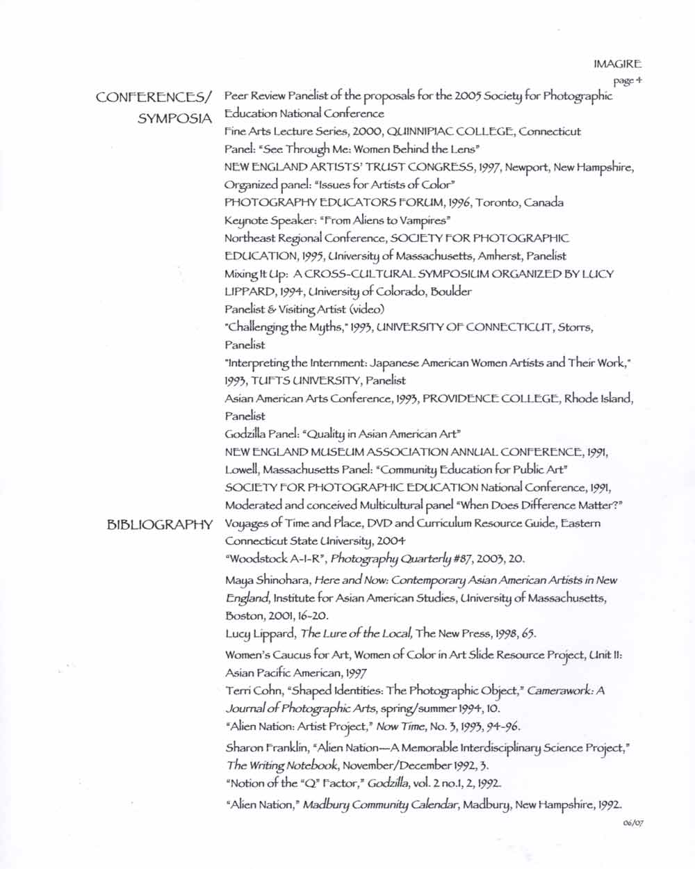 Dorothy Imagire's Resume, pg 4