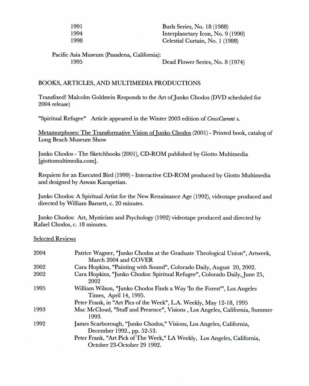 Junko Chodos' Resume, pg 5