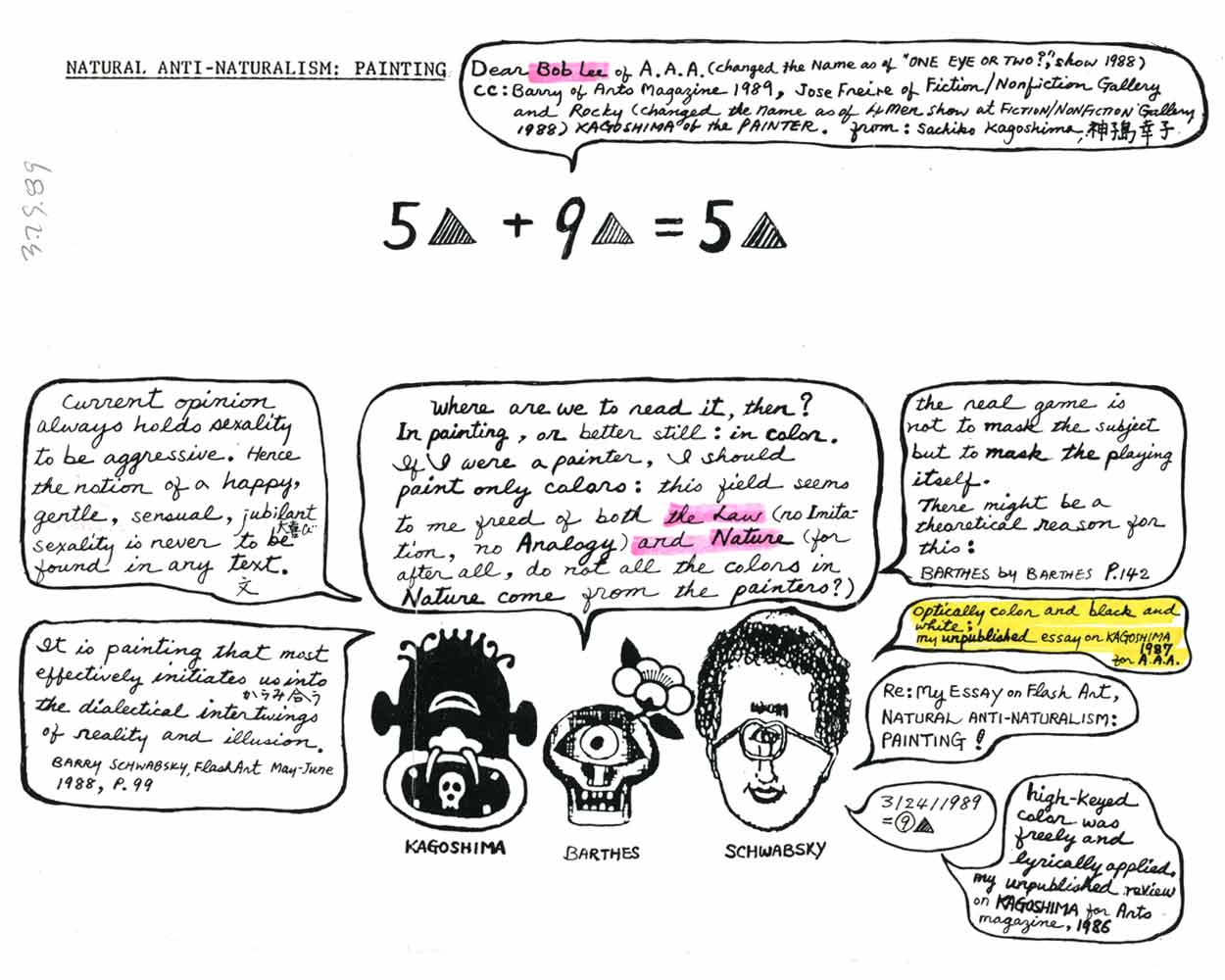 Artist Statement to Robert Lee, pg 1