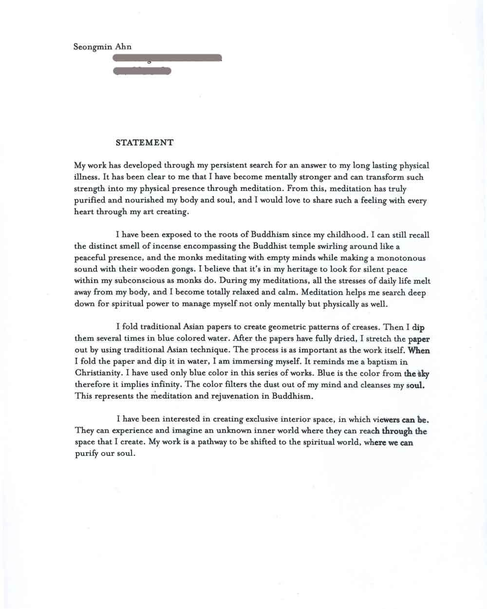 Artist Statement