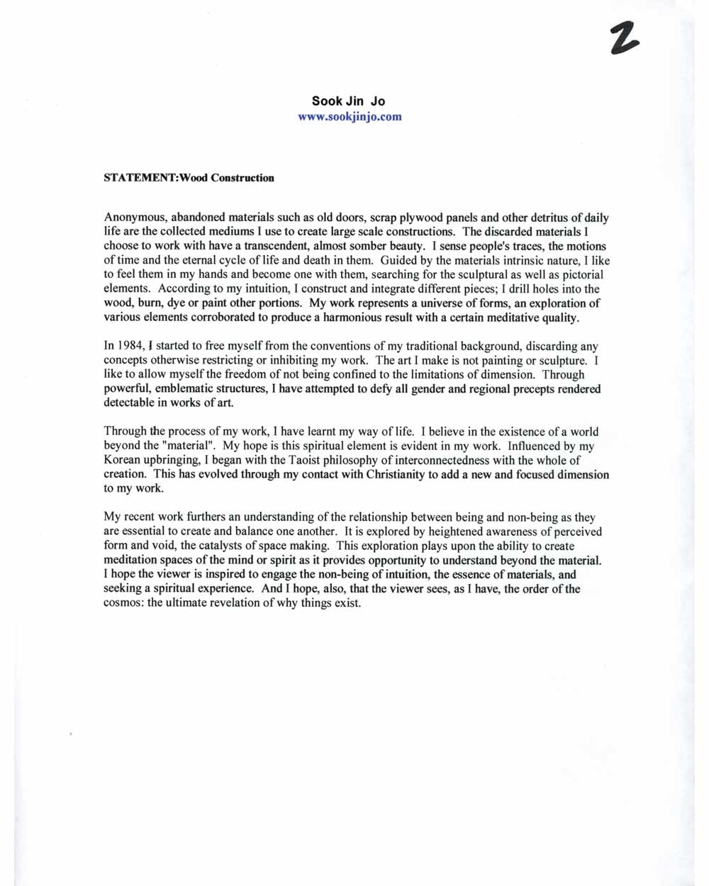 Sook Jin Jo's artist's statement