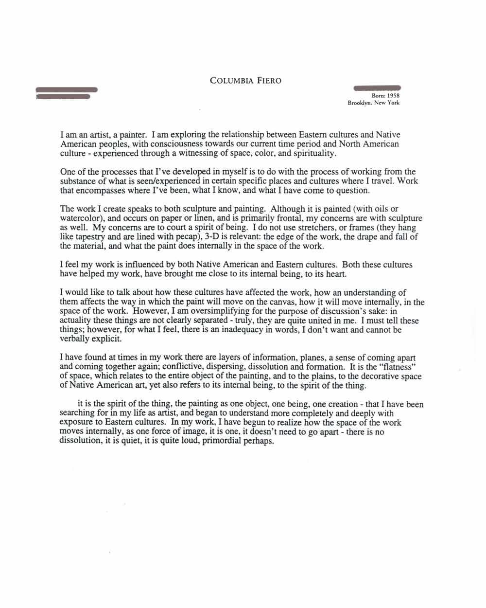 Columbia Fiero's Artist Statement (1)