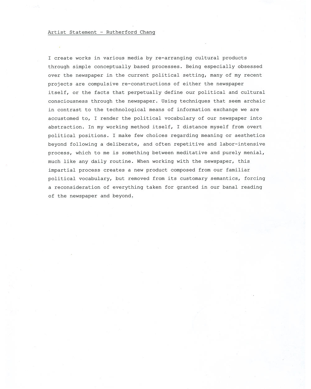 Rutherford Chang's artist's statement