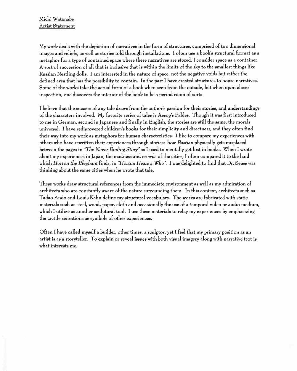 Micki Watanabe Spiller's Artist Statement (1)