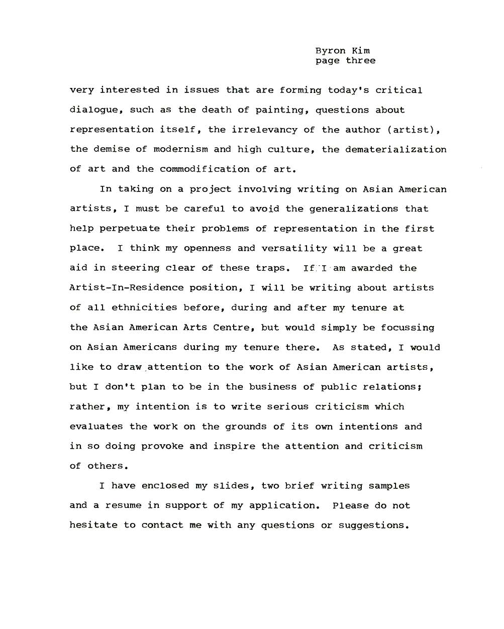 artist statement format