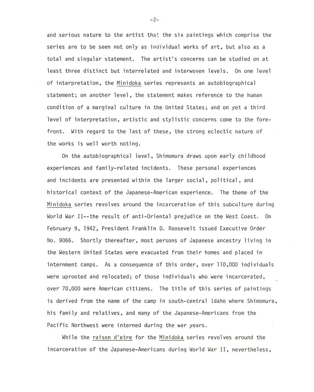 A Japanese-American Artistic Sensibility, pg 2