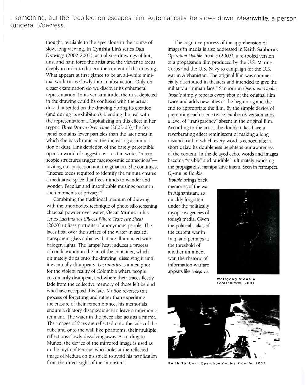 Slowness, essay by Mercedes Vicente, pg 2