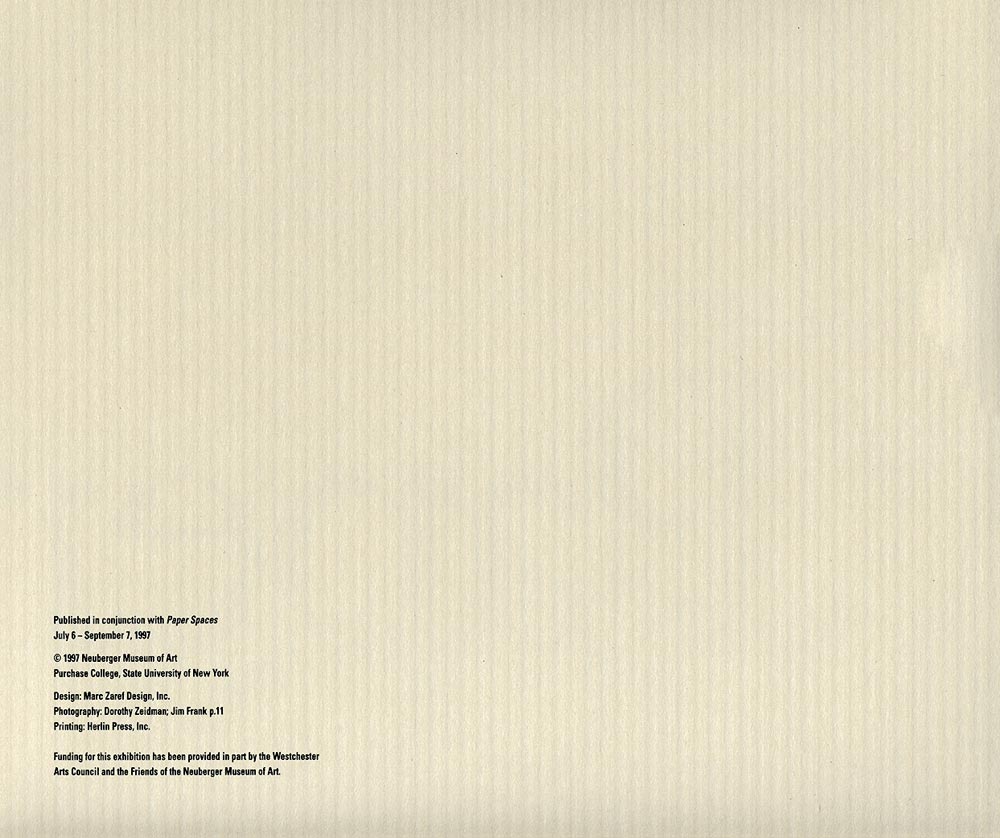 Paper Spaces, catalog, info page