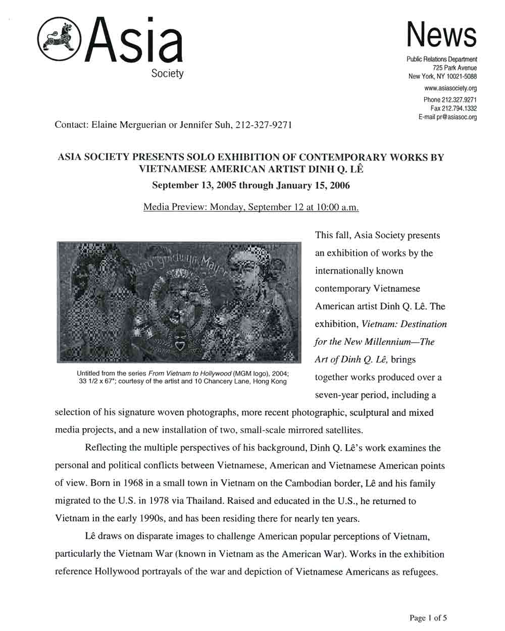 Vietnam: Destination press release, pg 1