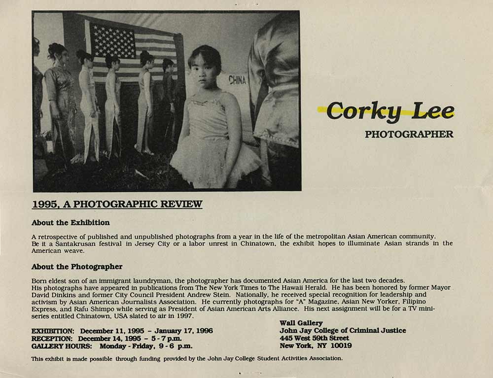 1995, A Photographic Review: Corky Lee, flyer