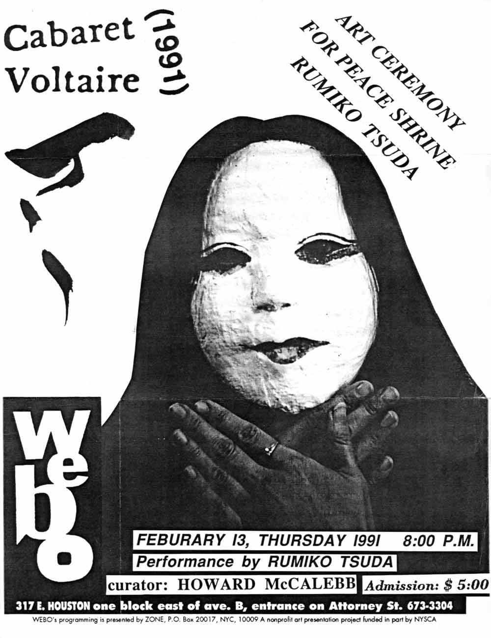 Art Ceremony for Peace Shrine, flyer, 1991