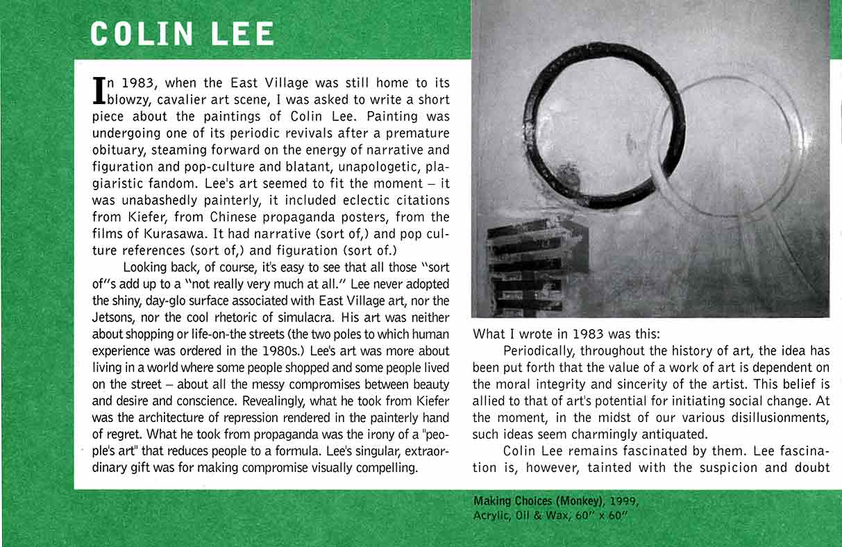 Colin Lee at Mid-Career, flyer, pg 2