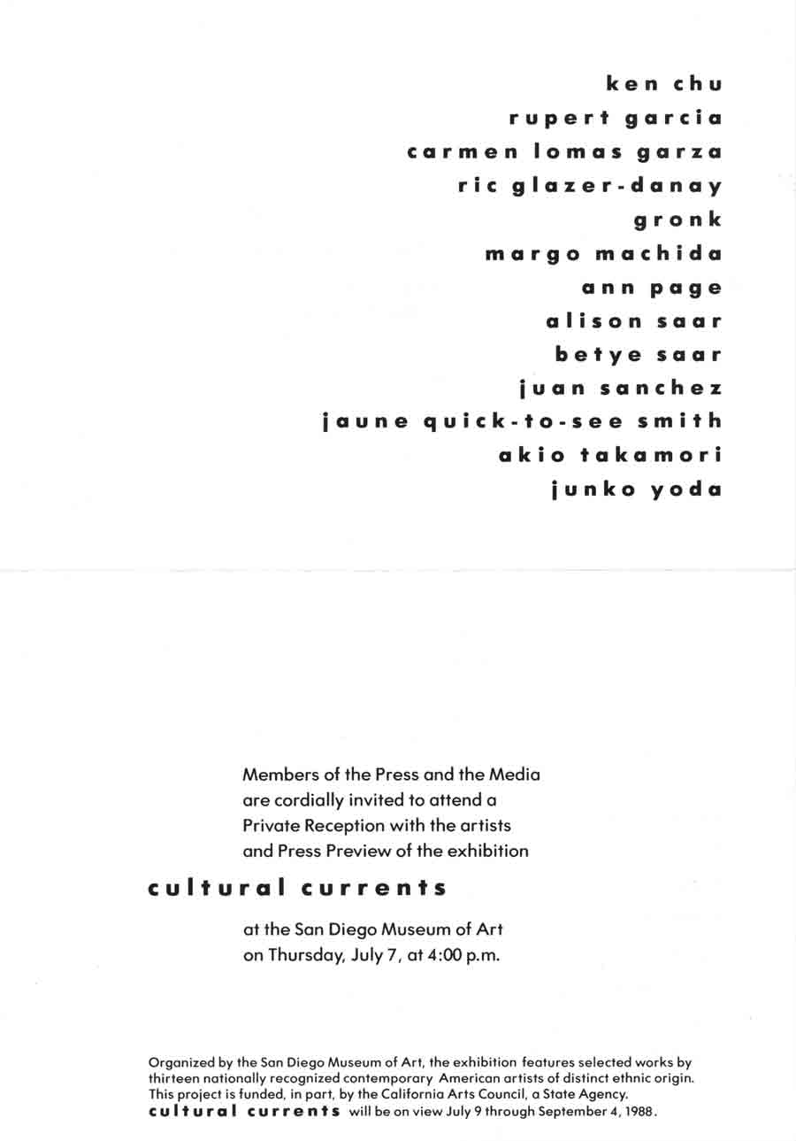 Cultural Currents, flyer, pg 1