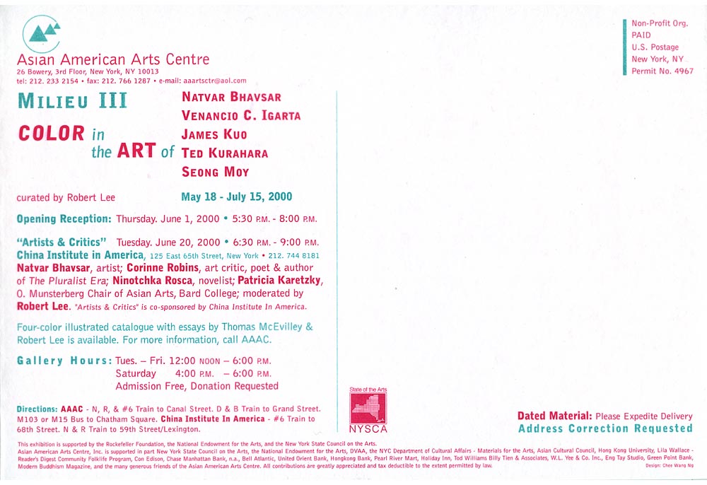Milieu III: Color in the Art of, flyer, pg 6
