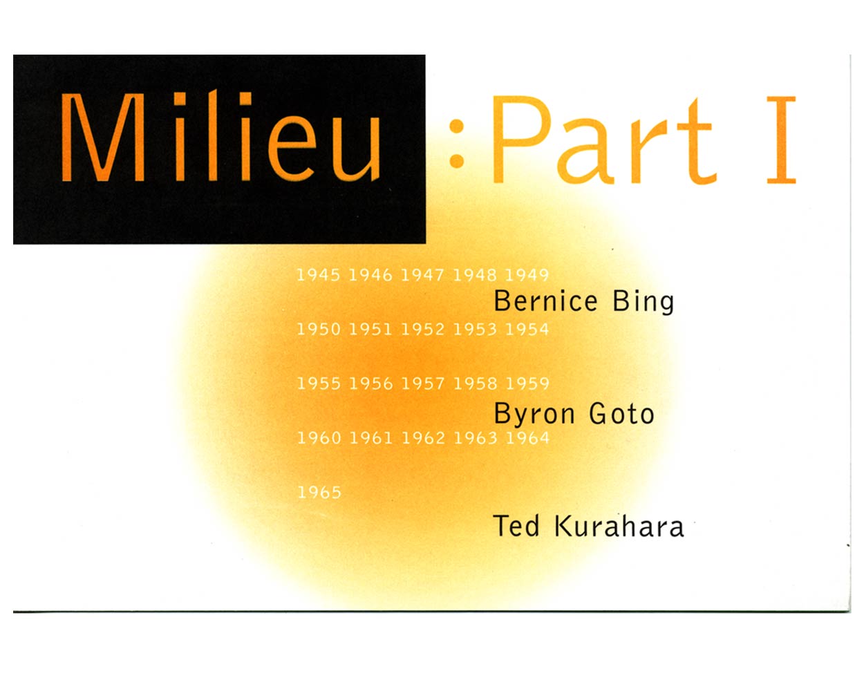 Exhibition flyer for Milieu Part: 1