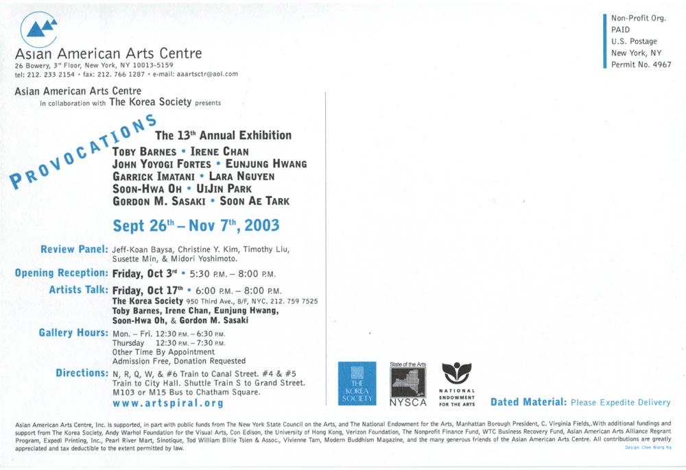 Provocations, flyer, pg 6