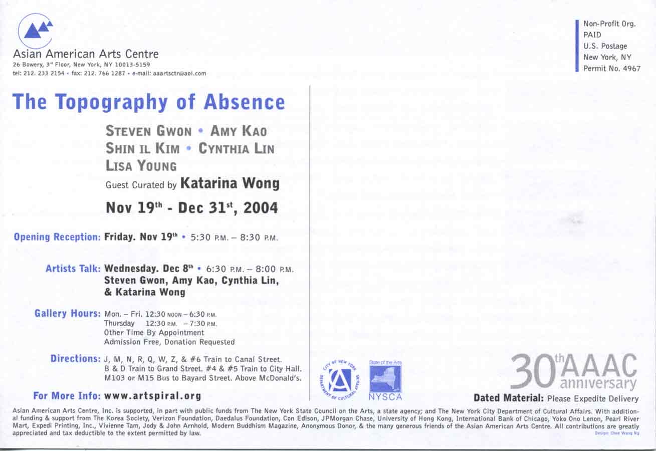The Topography of Absence, flyer, pg 6