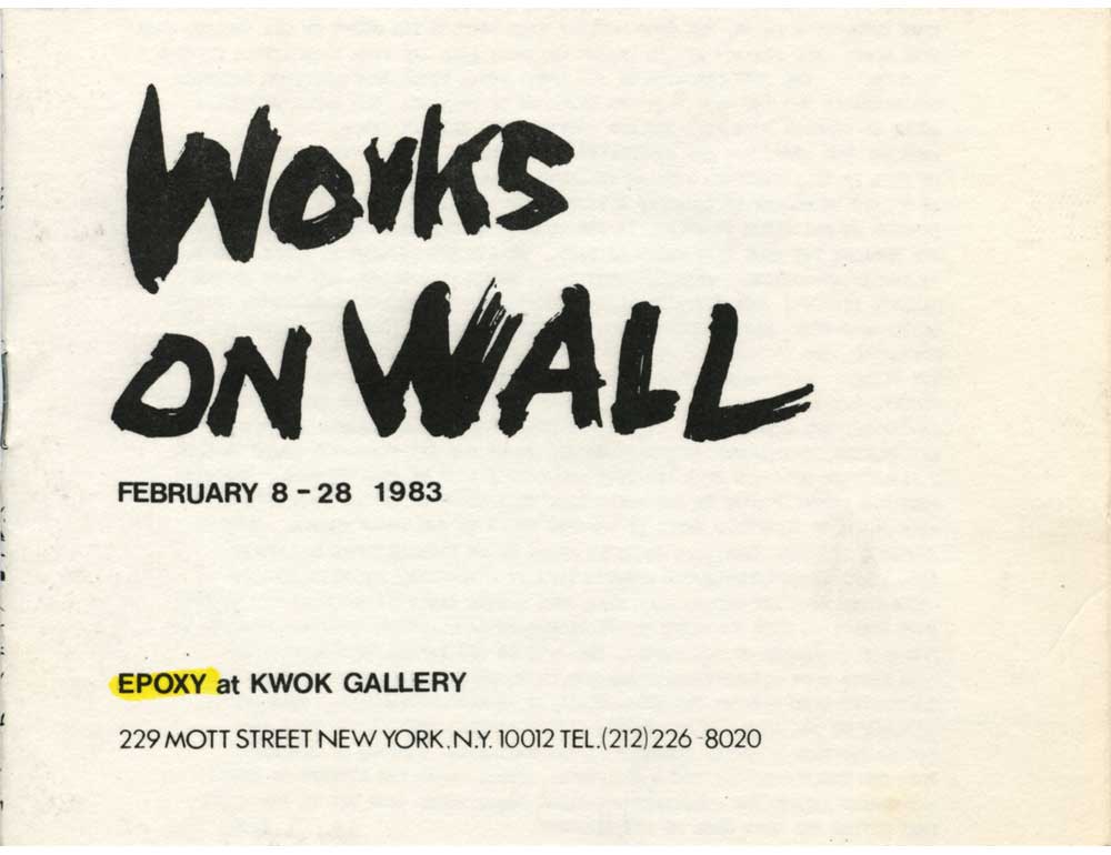 Works on Wall pamphlet, pg 1