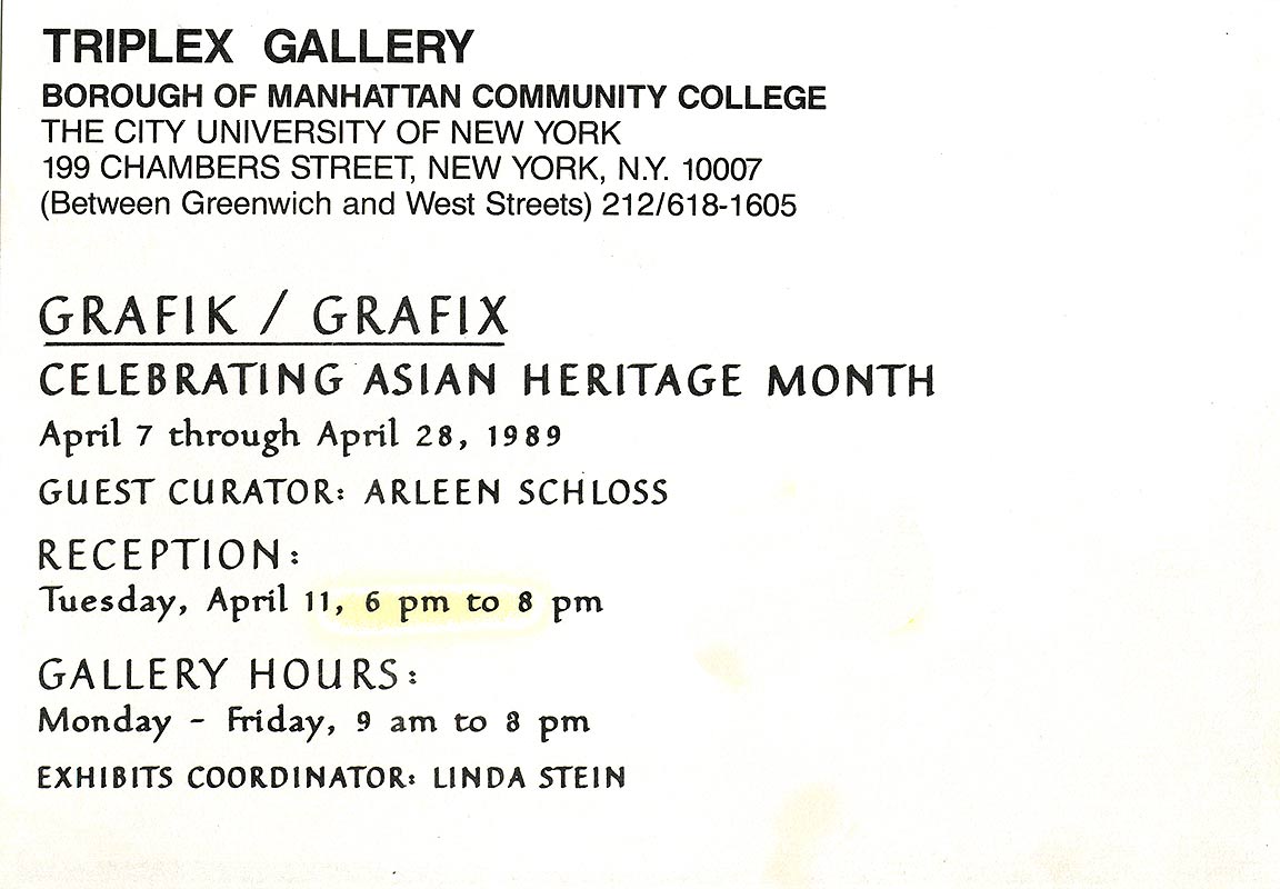 Grafik / Grafix: Celebrating Asian Heritage Month, postcard, pg 2