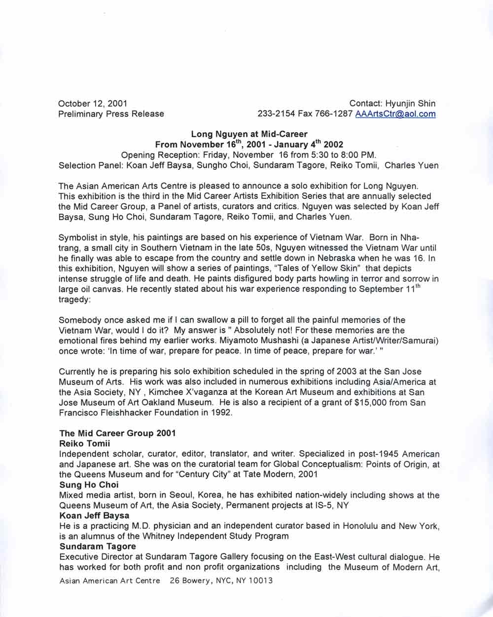 17 Squares press release, pg 1