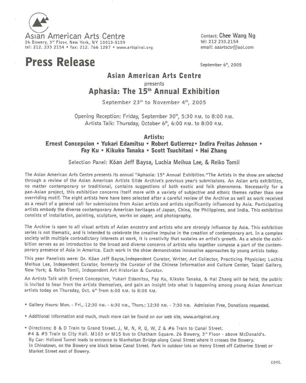 Aphasia press release, pg 1