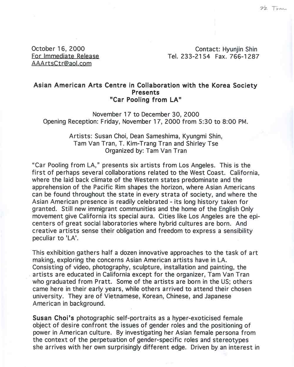 Car Pooling press release, pg 1