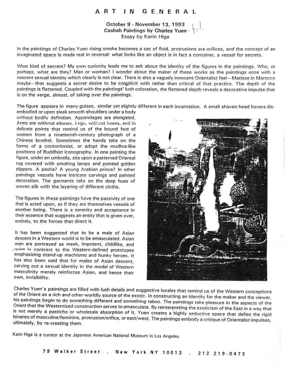 Casbah Paintings press release