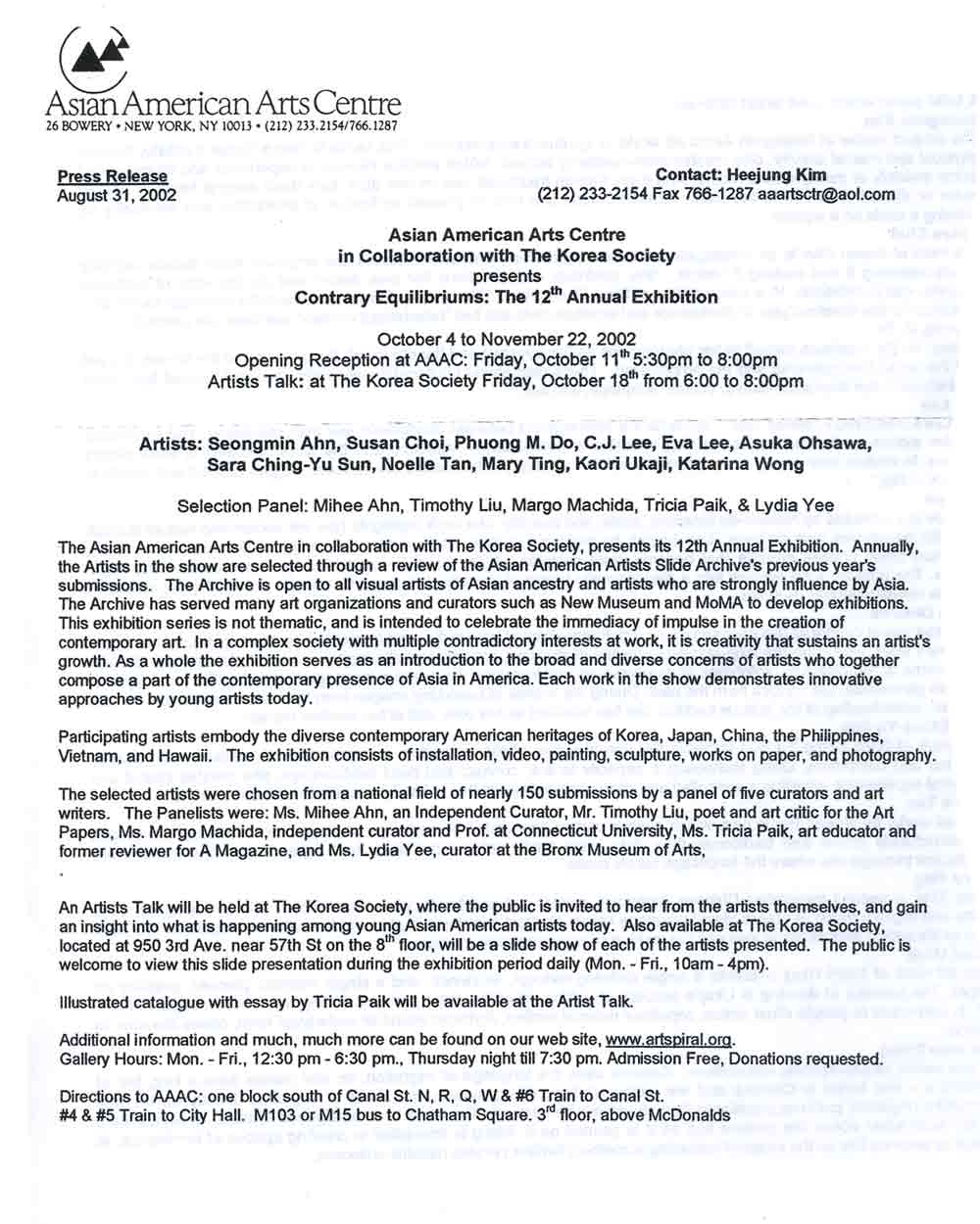 Contrary Equilibriums press release, pg 1