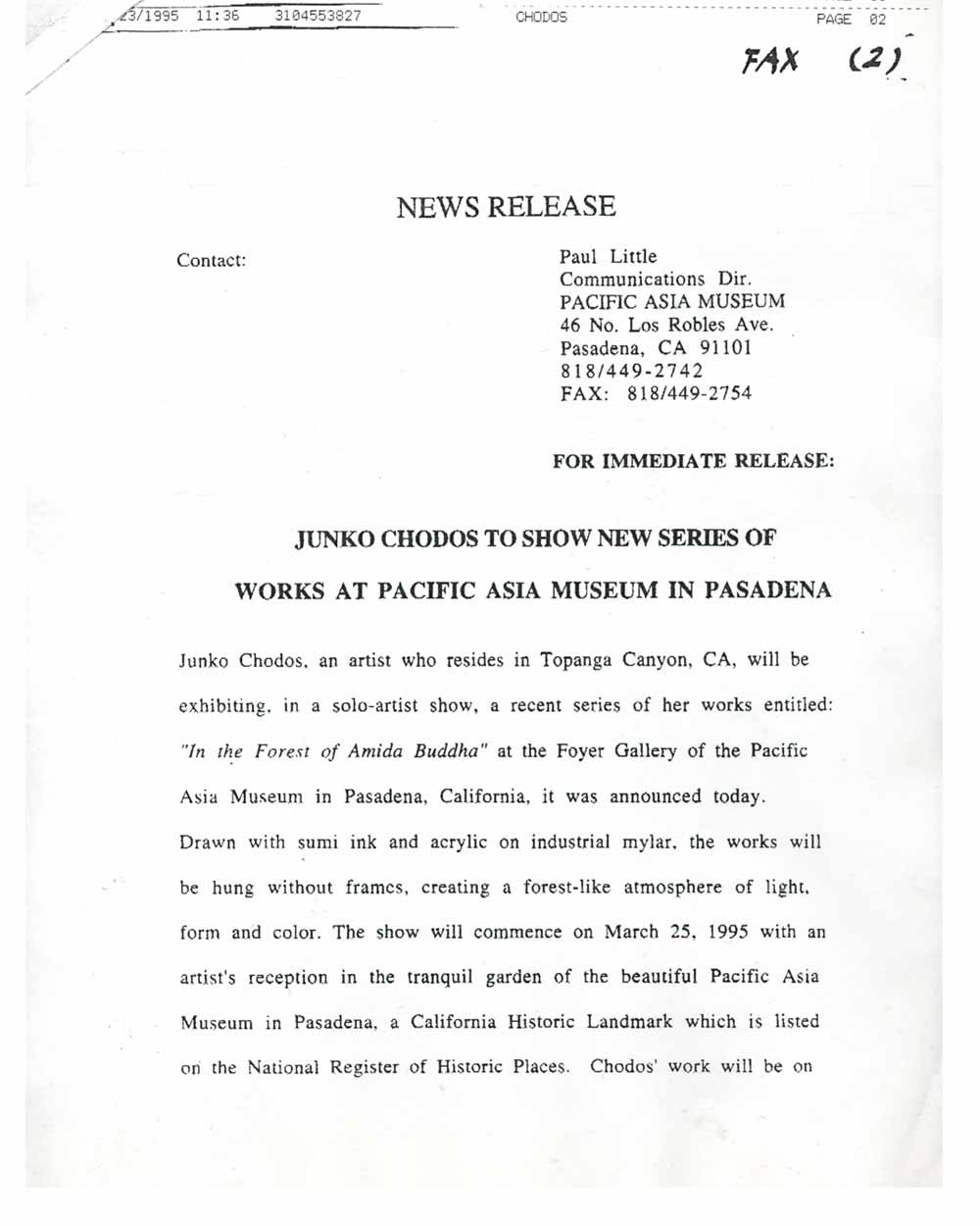 Forest of Amida press release, pg 1