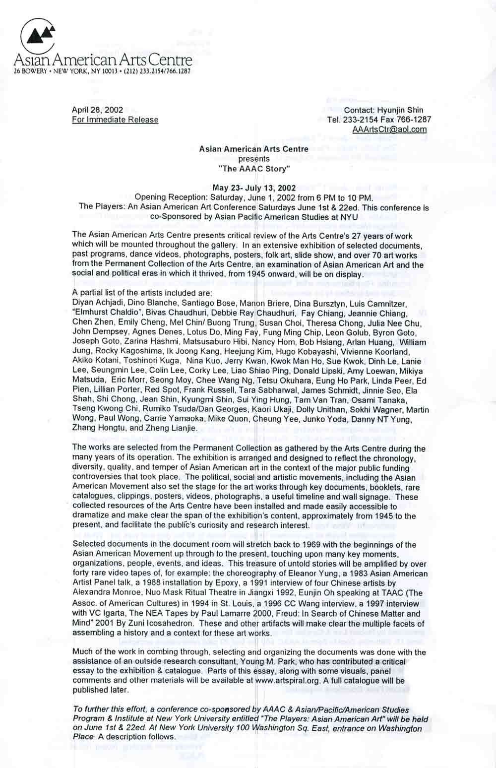 The AAAC Story, press release, pg 1