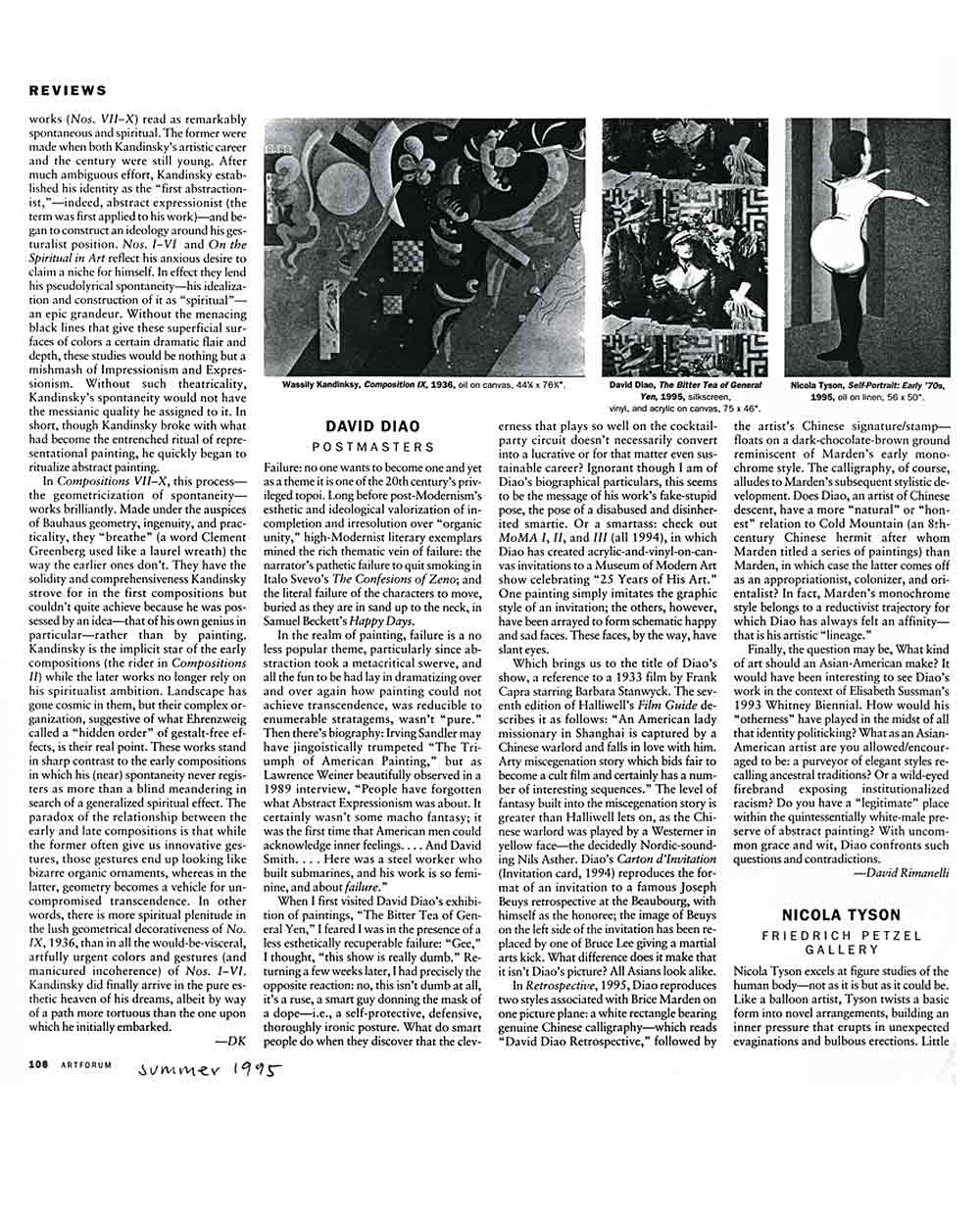 David Diao: Postmasters, article