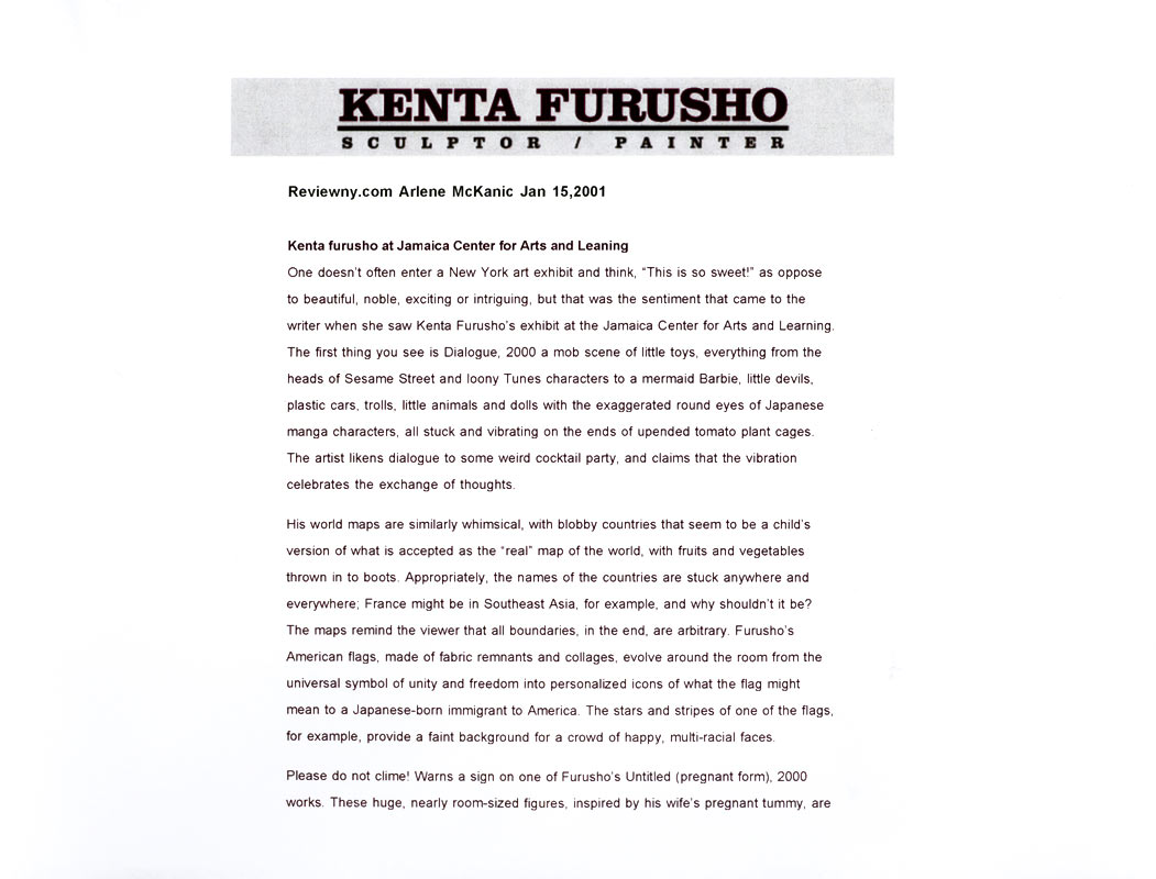 Kenta Furusho at Jamaica Center for Arts and Learning, reviewny.com, pg 1