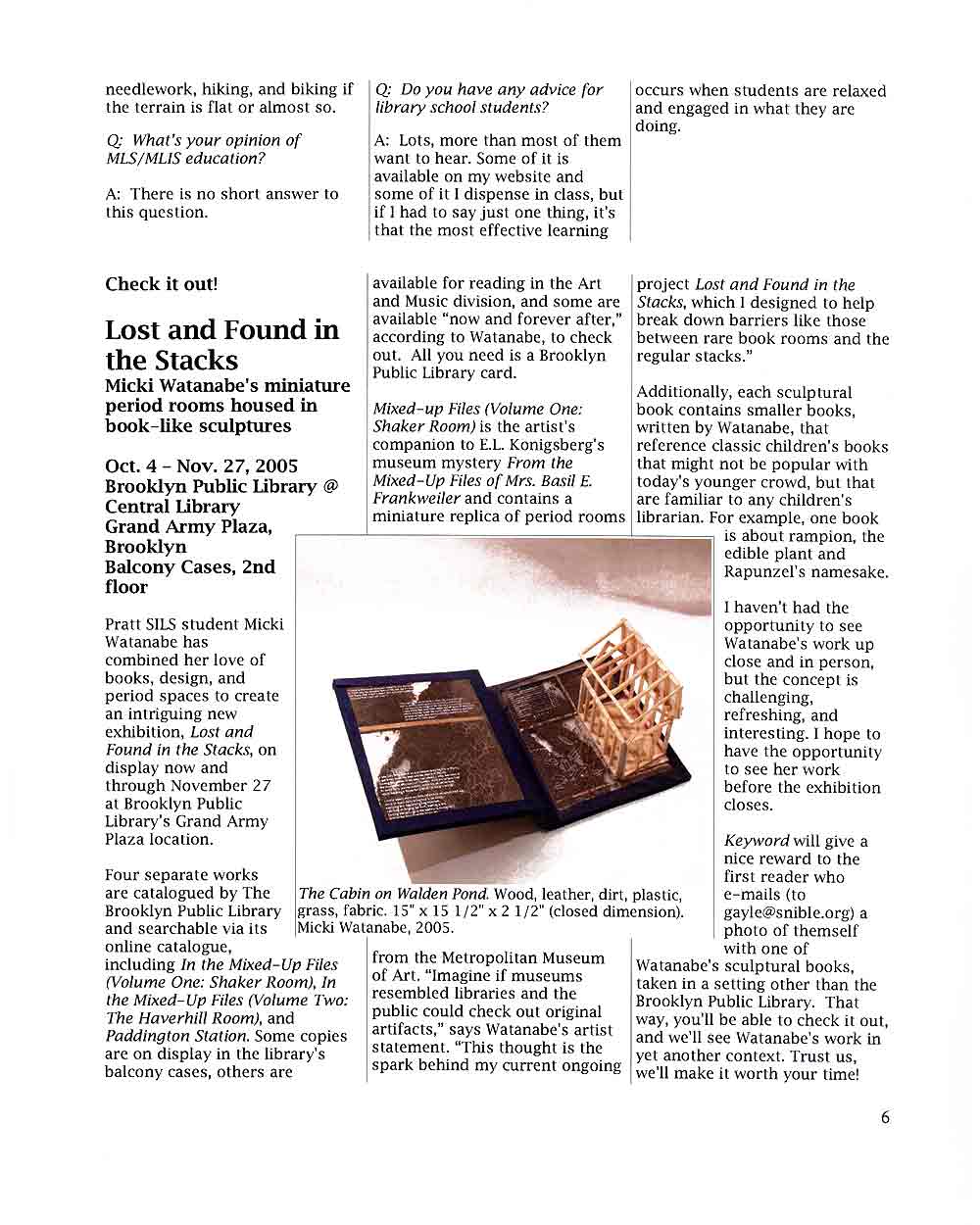 Lost and Found in the Stacks, article